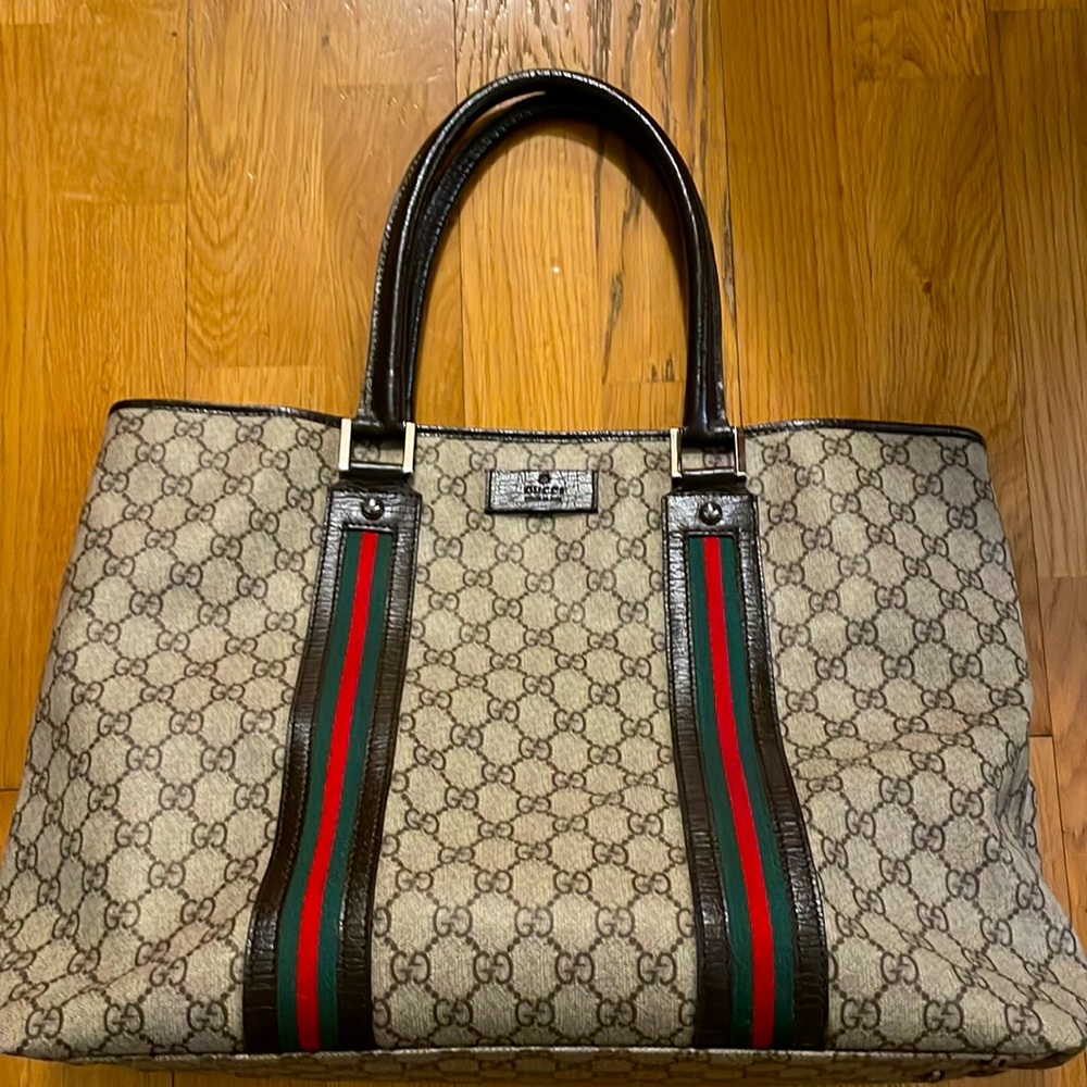 Gucci large Ophidia canvas leather tote